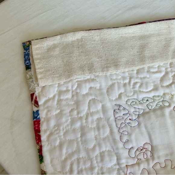 Quilted Wall Hanging Button Flower Basket Design - Picture 13 of 14